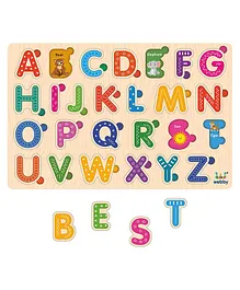 Webby Wooden Educational Alphabet Puzzles - Multicolor