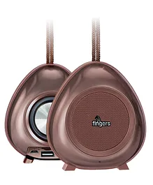 FINGERS Brownie 2 Portable Speaker 15 Hours Playback Bluetooth FM Radio USB MicroSD AUX- Choco Brown