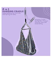 Baybee Swing Cotton Hanging cradle with Mosquito Net & Spring - Dark Blue