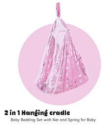 Baybee Swing Cotton Hanging cradle with Mosquito Net & Spring - Pink