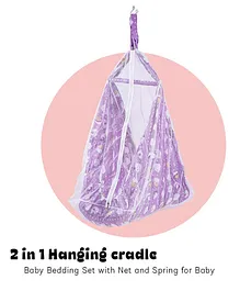 Baybee Swing Cotton Hanging cradle with Mosquito Net & Spring - Violet