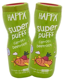 Happa Organic Multigrain Carrot & Beetroot Melts Super Puffs Pack of 2 - 40 gm Each
