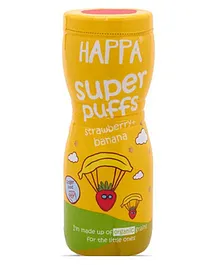 Happa Organic Multigrain Strawberry & Banana Melts Super Puffs - 40 gm