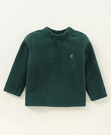 Kanvin Full Sleeves Winter Solid T-Shirt - Green
