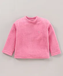 Kanvin Full Sleeves Winter Solid T-Shirt - Pink