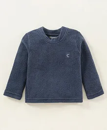 Kanvin Full Sleeves Winter Solid T-Shirt - Blue