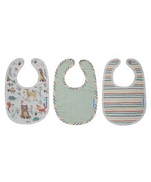 Abracadabra Cotton Muslin Bibs Pack of 3 Bambi & Friends - Multicolor