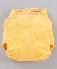 Child World Cloth Diaper With Velcro Solid Colour - Yellow