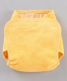 Child World Cloth Diaper With Velcro Solid Colour - Yellow
