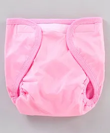 Child World Cloth Diaper With Velcro Solid Colour - Pink