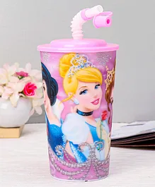 Disney Princes 3D Tumbler with Straw Pink - 600 ml