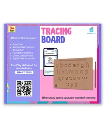 Wonder Learn Kids Wooden Alphabets Counting Numbers Tracing Board with Pencil Grip - Multicolor