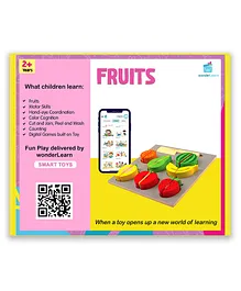 Wonder Learn Kids Wooden Fruits and Vegetable Kitchen Toy & Pretend Play Set Pack of 9 - Multicolour 