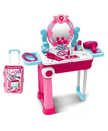 NEGOCIO 2 in 1 Vanity Table Portable Trolley With Makeup Accessories - Pink