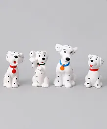 Speedage Dalmation Pvc Dog Family Pack Of 4 - Black & White 