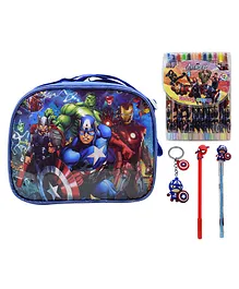 Asera Avengers theme Stationery Items With Cartoon Sling Bag Combo Pack - Multicolor