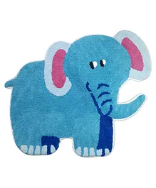 Swhf Cotton Elephant Shape Rug - Sky Blue