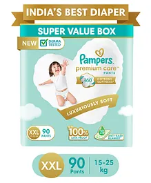 Pampers Premium Care Pants Baby Biapers Double Extra Large Size - 90 Pieces