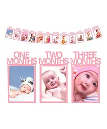 Bubble Trouble 1st Birthday Bunting Garl & Baby Photo Pink Banner Baby Photo Prop Party Bunting Décor Pink - Pack of 1