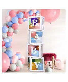 Bubble Trouble Baby Balloon Box for Baby Shower Decoration Multicolour - Pack of 64