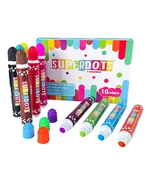 HAPPY HUES Dot Markers Pack of 10 Multicolour - 20 ml each