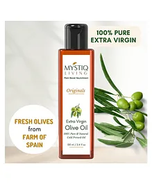 Mystiq Living Extra Virgin Olive Oil Pure Cold Pressed Face Skin & Hair Oil 100% Organic for Baby and Kids -100 ml