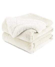 Brandonn Supersoft Double Layered Fluffy Flannel Baby Blanket - Off-white