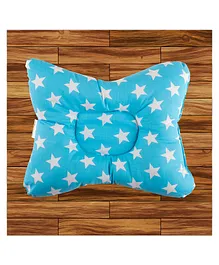 Mittenbooty Baby Pillow with soft Cushioning in Bow Shape Star Print - Blue