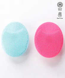 Face Cleansing Brush Pack of 2 - Green and Pink