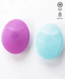 Face Cleansing Brush Pack of 2 - Purple and Green