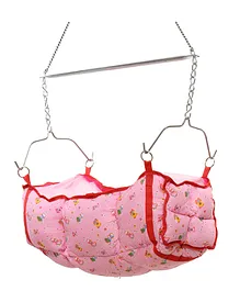 Wishing Clouds Foldable Cradle Ghodiyu Swing For Kids With Mosquito Net- Pink