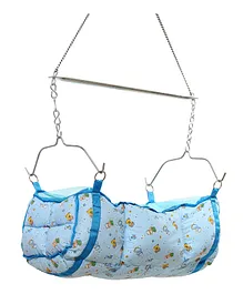 Wishing Clouds Foldable Cradle Ghodiyu Swing For Kids With Mosquito Net- Blue
