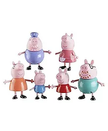 VELLIQUE Peppa Pig Family Best Gift for Kids Peppa Pig George Daddy Pig Mommy Pig Granny Pig, Grandpa Pig Soft Plastic Pack of 6- Multi Color