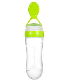 Little Hunk Squeezy Silicone Food Feeder Bottle with Dispensing Spoon - Multicolour (colour may vary)