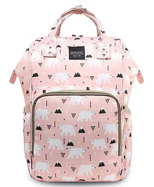 Little Hunk Baby Diaper Bag Maternity Backpack Bear Print - Pink