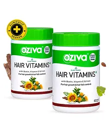 Oziva Plant Based Hair Vitamins Pack of 2 - 60 Capsules Each