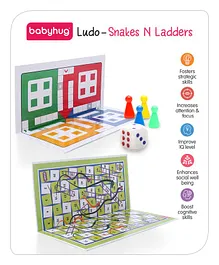 Babyhug Ludo and Snakes N Ladders Board Game - Multicolour