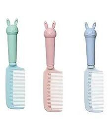 SYGA Portable Hair Comb Anti-static Head Massager Comb Rabbit Style Pack of 3 - Multicolour