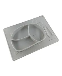 B4Brain Silicone Rabbit Finger Self Feeding Plate - Grey