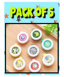 MIHAR ESSENTIALS Mosquito Repellent Keychain Button Badge 100% Natural Component Outdoor and Indoor Protection Pack of 5 - Multicolour