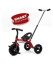 R for Rabbit 2 In 1 Tiny Toes Lite Baby Tricycle - Red Black