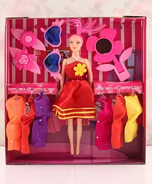 Vijaya Impex Miss India Fashion Doll With Accessories Red - Height 33 Cm