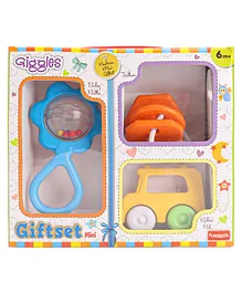 Giggles Funskool Mini Rattle Gift Set Pack Of 3 - Multi colour