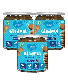 Gladful Chocolatey Protein Mini Cookies For Kids & Families Pack of 3- 150 gm Each