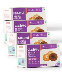 Gladful Assorted Protein Cookies Pack of 4 - 80 gm Each