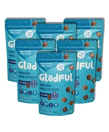 Gladful Chocolatey Protein Mini Cookies Pack of 6 - 75 gm Each