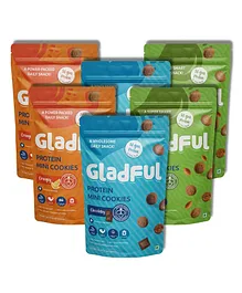 Gladful Protein Mini Cookies Orange Chocolate Almond Pack of 6 - 75 gm Each