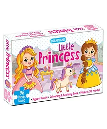 Little Princess Jigsaw Puzzle for Kids with Colouring & Activity Book and 3D Model - 96 Pieces