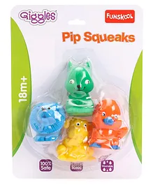 Funskool - Pip Squeaks Pack of Four Squeezy toys (Color May vary)