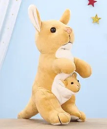Funzoo Kangaroo With Baby Soft Toy Light Brown Height - 22 cm